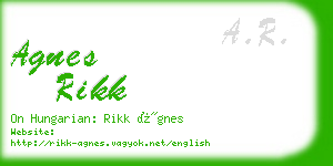 agnes rikk business card